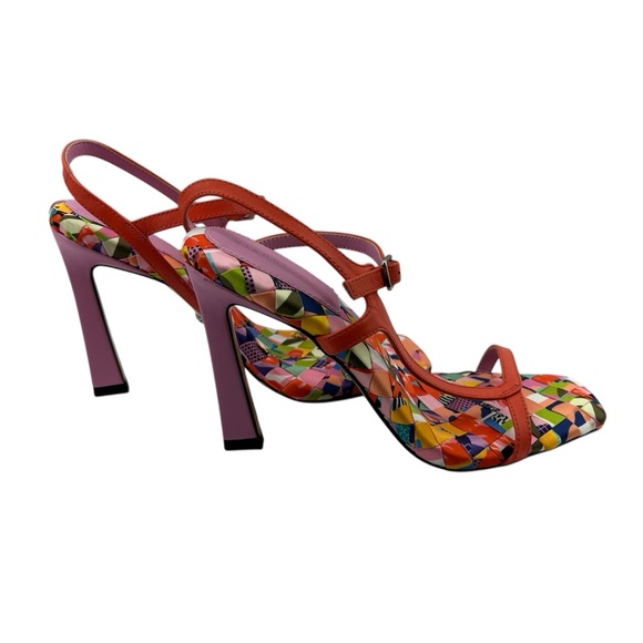 Gianni Bini Fionah Leather Multi color Strap Dress Heels Size 7.5 - Picture 4 of 8